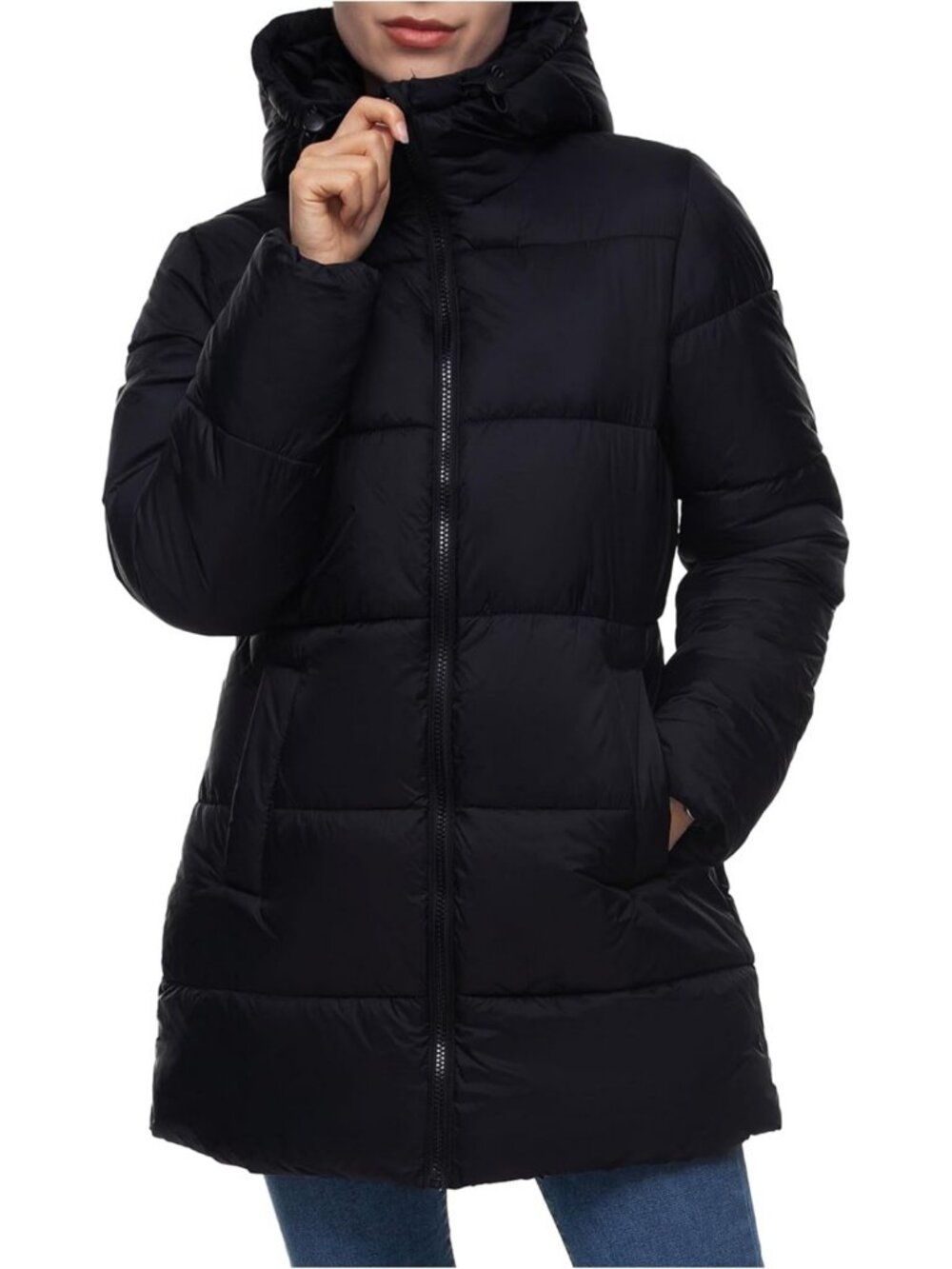 Lightweight Water-Resistant Long Puffer Jacket for Women - Stylish & Cozy